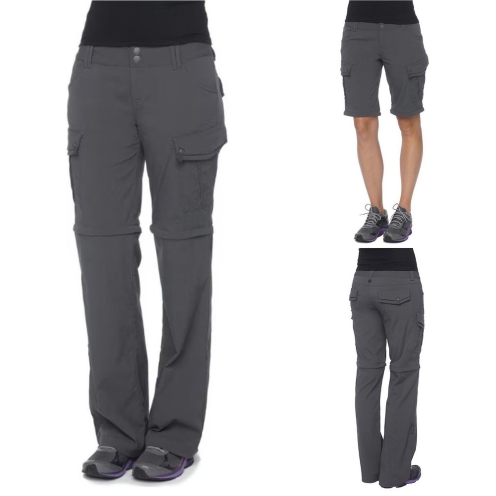 PrAna Sage 3-in-1 Convertible Pant Capri Short Coal‎ Grey